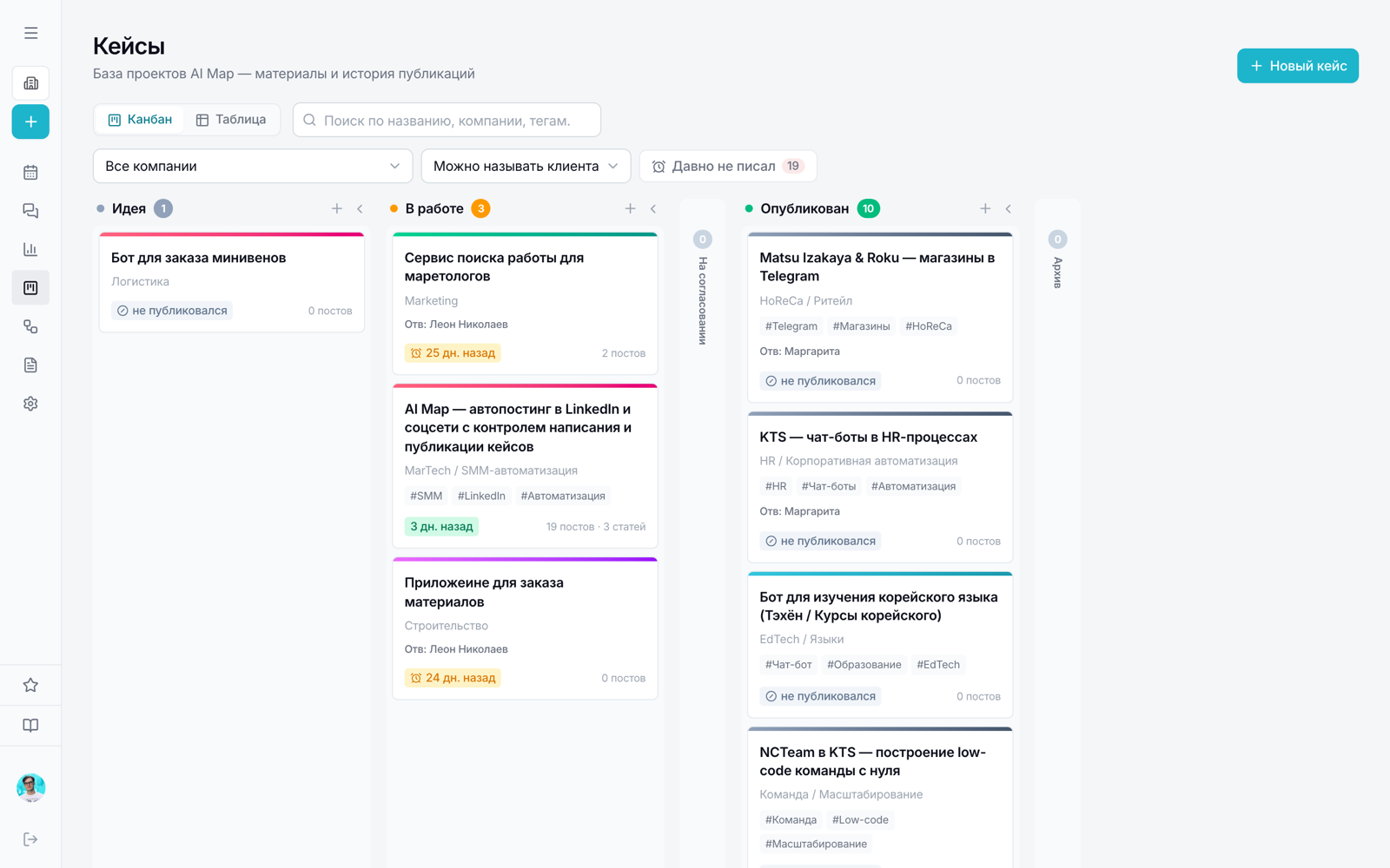 Раздел кейсов SMM AI Map